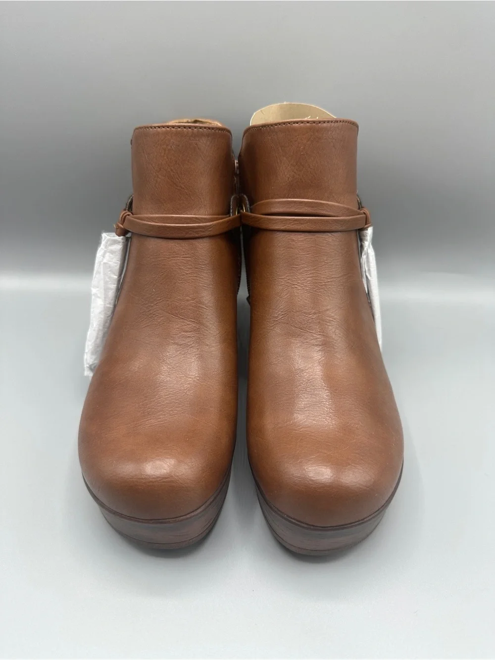BOC By Born Faux Leather Zip Wedges Boots Women’s Size 9M Brown